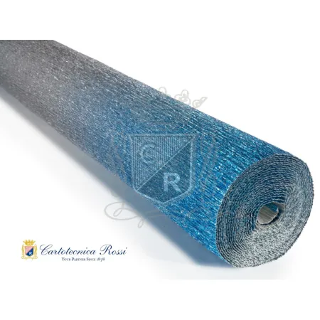 Krepina Włoska 180g, 50x250cm,802/2 srebrno-niebieska